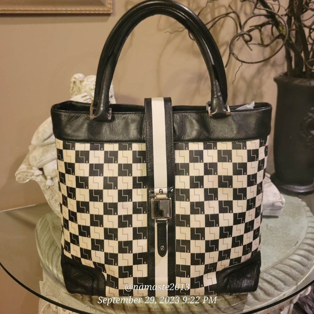 L.A.M.B. Gwen Stefani Westfield Checkerboard Tote Luxury Designer Handbag #523